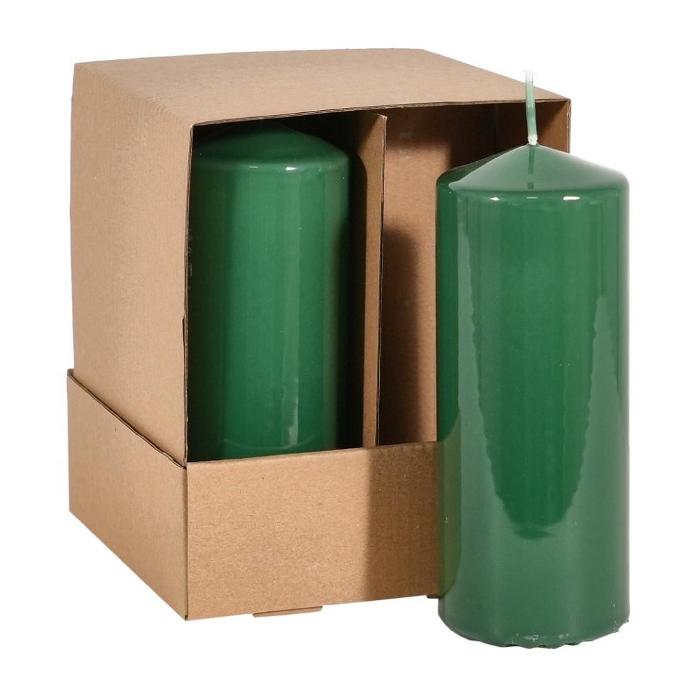 CANDELA MOCCOLO SMALTATA H.150XD.60 MM. VERDE